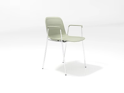 Contemporary Leisure Chair Featuring Light Green Upholstery Metal Legs And Curved Armrests Design 3d model