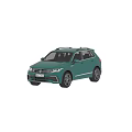 Teal Volkswagen SUV Exterior Design With Front And Rear Views And Alloy Wheels