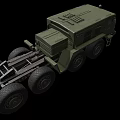Military Green Heavy Duty Truck With Multiple Large Wheels And Number 08 On Side