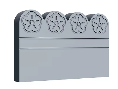 Pastoral Flower Pond Guardrail 3d model