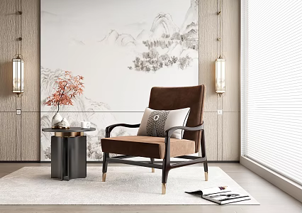 New Chinese Style Leisure Chair 3d model