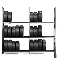 Durable Metal Storage Rack for Organizing Car Tires in Garage