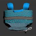 Blue Modern Backpack With Mesh Design Gray Accents And Ornament Detail