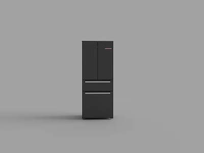 Sleek Black Multi Door Refrigerator With Modern Design For Contemporary Kitchen 3d model