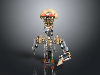 Robot Assistant Small Robot Butler Robot Butler Figure Game Figure 3d model