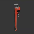 Red Pipe Wrench Heavy Duty Adjustable Professional Plumbing Tool For Industrial Use