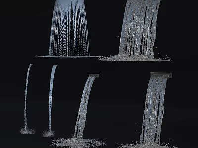 Water Fountain With Various Flowing Patterns And Multiple Decorative Streams 3d model