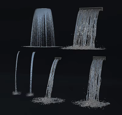 Water Fountain With Various Flowing Patterns And Multiple Decorative Streams 3d model