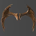 Artistic Brown Wing Shaped Symmetrical Wall Decor For Home Interior Textured Design