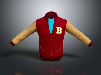 Modern Clothes Varsity Jacket Baseball Shirt Outerwear Coat 3d model