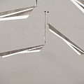 Modern Geometric Pendant Lights With Angular Frames And Warm Lighting In Minimalist Interior 3d model