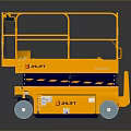 Yellow Mobile Scissor Lift Aerial Work Platform With Safety Guardrail And Wheels
