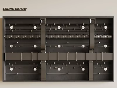 Modern Ceiling Design With Modular Metal Panels And Fasteners For Contemporary Interior 3d model