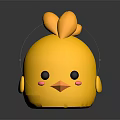 Cute Yellow Chick 3D Character Model With Smooth Surface And Reflection 3d model