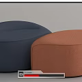 Modern Sofa Stools With Round Shapes And Multicolor Upholstery For Living Space