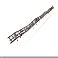 Long Woven Fence Structure Crafted With Twigs Vines And Support Poles