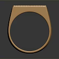 Gold Square Men's Ring With Intricate Ornate Pattern And Detailed Design
