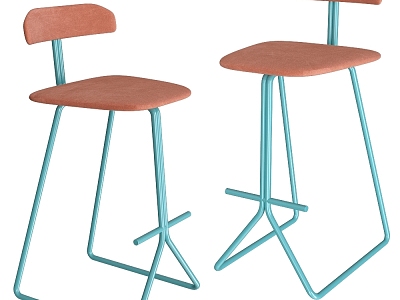 MISSANA Nordic Simple Bar Chair Bar Stool 3d model