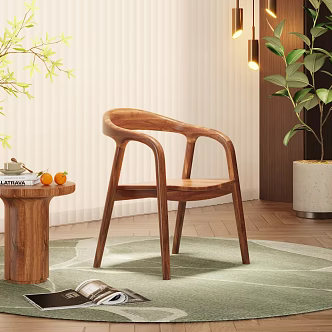 Nordic Dining Chair Leisure Chair Solid Wood Chair Book Chair Park Chair 3d model