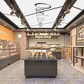 Modern Dessert Shop Interior With Glass Display Cases Fresh Pastries And Warm Lighting Fixtures