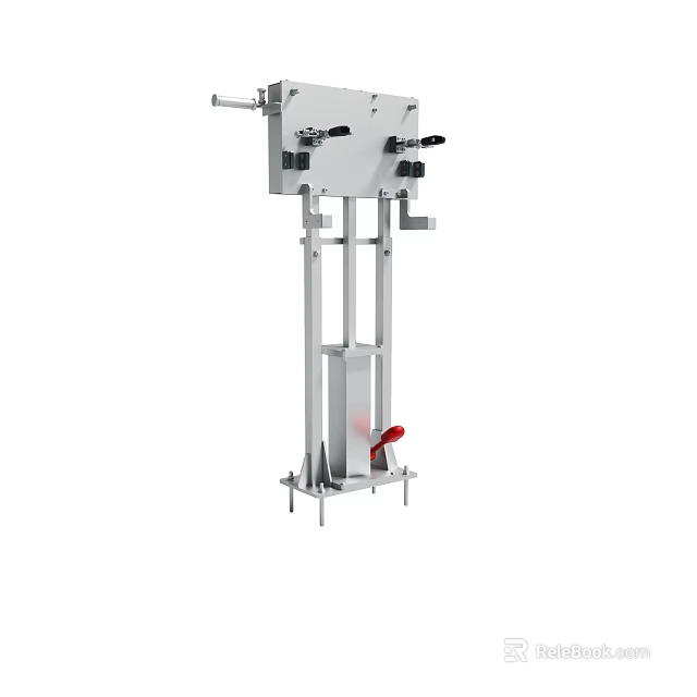Industrial Mechanical Device With Stand Mounted Control Panel And Foot Pedal 3d model