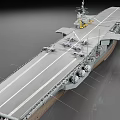 3D Rendered Aircraft Carrier Flight Deck And Hull