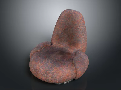 Textured Fabric Single Sofa With Rounded Arms And Comfortable Modern Design 3d model
