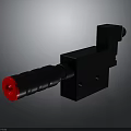 Black Mechanical Equipment With Red Cylindrical Part And Square Block Design 3d model