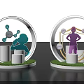 Other Circular Display Setup With Human Silhouettes Icons And Text Elements 3d model