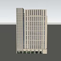 Modern White High Rise Office Building With Many Windows Against Blue Sky