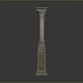 Classical Stone Column With Intricate Carvings And Decorative Base For Architectural Use 3d model