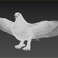 Realistic White Flying Animal With Red Eyes And Spread Wings