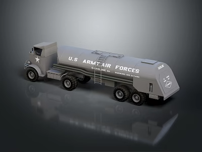 U.S. Army Air Forces Military Tanker Truck For Fuel Transport With Classic Design 3d model