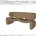 Modern Beige Upholstered Leisure Chair Featuring Curved Armrests And Sleek Comfortable Design