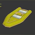 Modern Inflatable Water Boat With Black White Body And Orange Edge Open Design