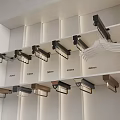 Various Sizes Clothes Rail Rods With White Hangers For Wardrobe Organization