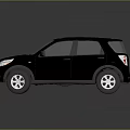 Black SUV 3D Rendering with Roof Rack Headlights and License Plate