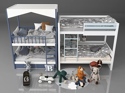 Modern Bed Bunk Bed 3d model Modern Bed Bunk Bed 3d model
