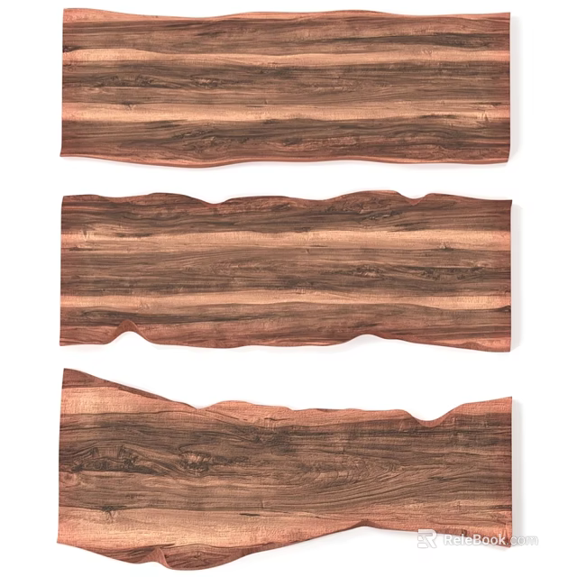 Rustic Wooden Wall Decor With Wavy Edges And Natural Wood Grain 3d model 
