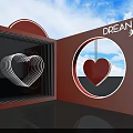 Photo Check In Spot Featuring Red Heart 3D Design Dream Life Text Blue Sky Background