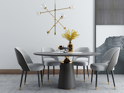 Modern Dining Table and Chair Combination model