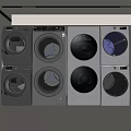 Modern Black Washing Machines With Stylish Front Panels And Digital Controls
