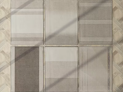 Square Rugs With Various Patterns And Neutral Tones 3d model