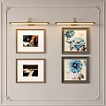 Modern Wall Lamps on Wall with Decorative Paintings Interior Home Decor