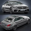 Silver Mercedes Benz C Class Sedan with Sporty Front Design Alloy Wheels and Sunroof