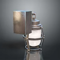 Industrial Metal Wall Light With Square Base And Cage Shade Design