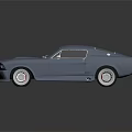 Blue Vintage Sports Car with Red Interior Sleek Body Design and Shiny Wheels
