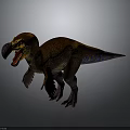 Brown Red Textured Dinosaur With Open Mouth Sharp Teeth On Gray Background 3d model