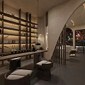 Elegant Beauty Hair Salon Reception Area With Modern Sofa Chairs And Coffee Table