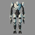 Intelligent Robot With White And Black Mechanical Structure And Humanoid Design 3d model